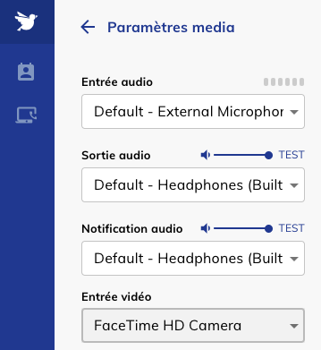 Configuration audio